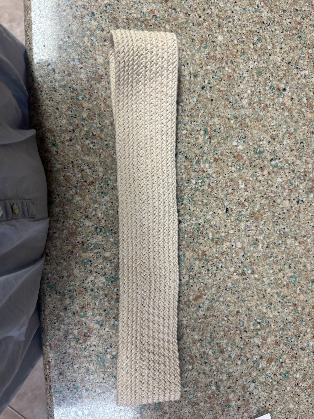 Woven Cream and Brown Leather Belt with Brass Buckle - Picture 3 of 7